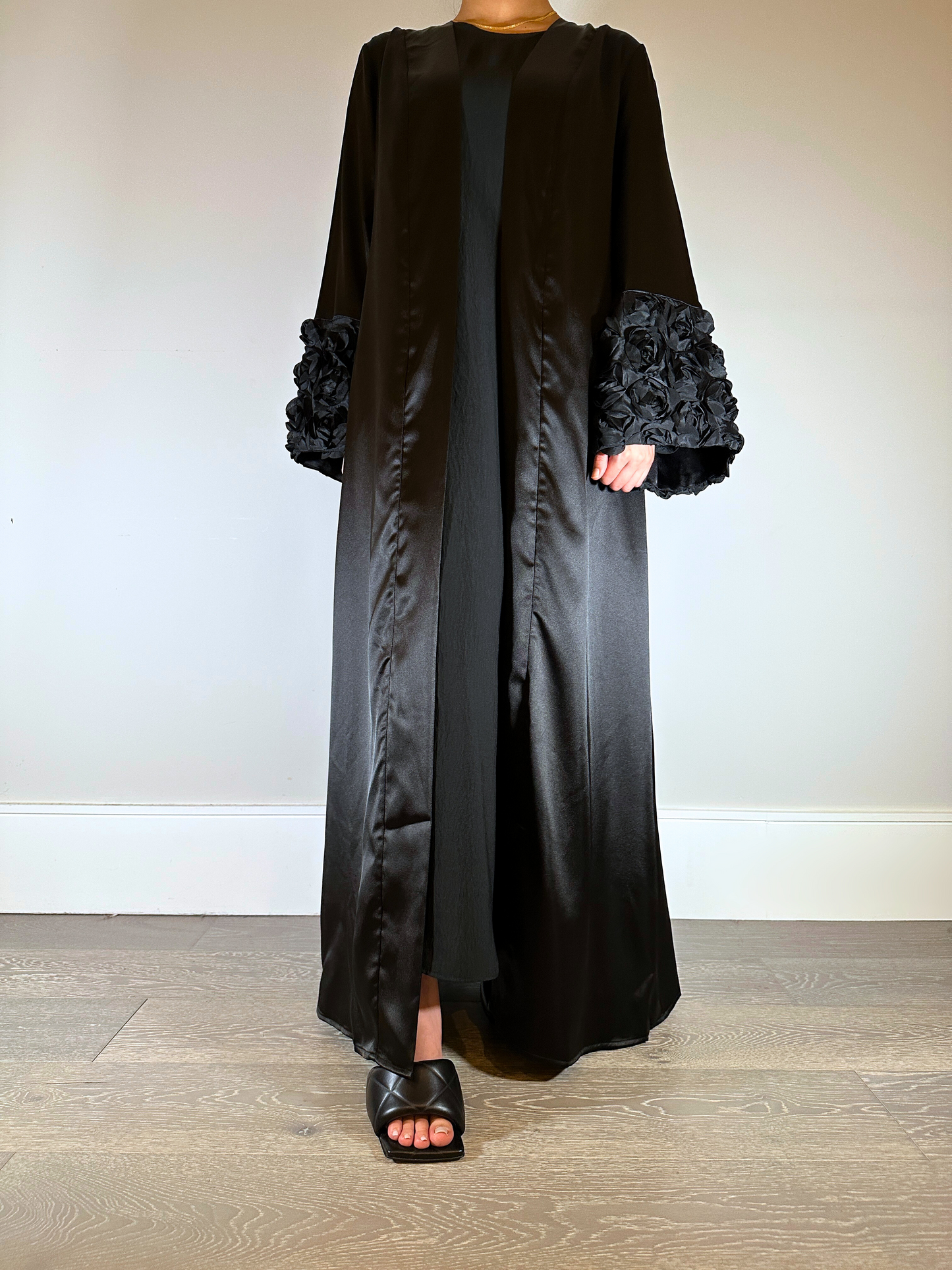 FASHA - Ruffle Abaya In Black