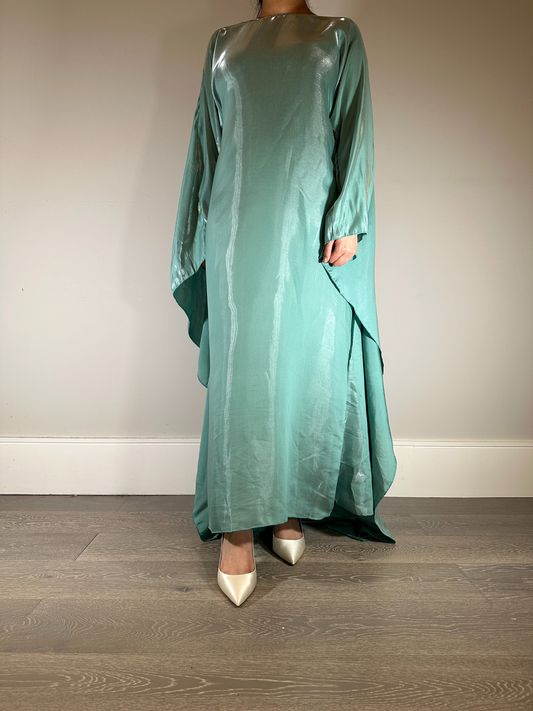 DALILA - Cape Dress In Turquoise