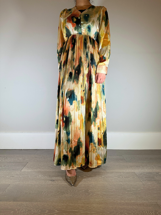 NAHLA - Abstract Dress In Mustard