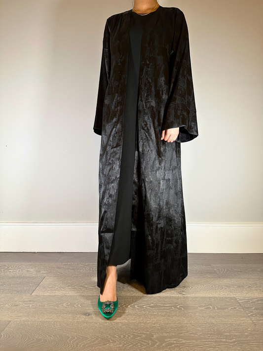 AYANA - Textured Abaya In Black