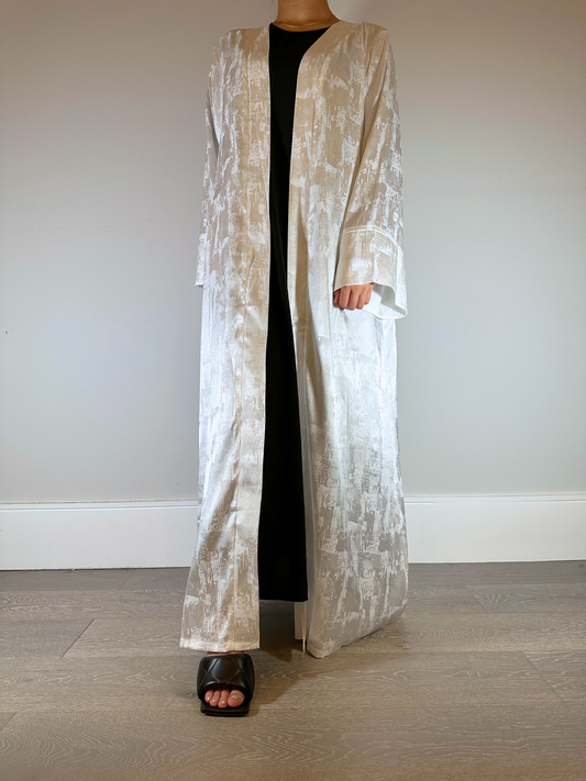 AYANA - Textured Abaya In White